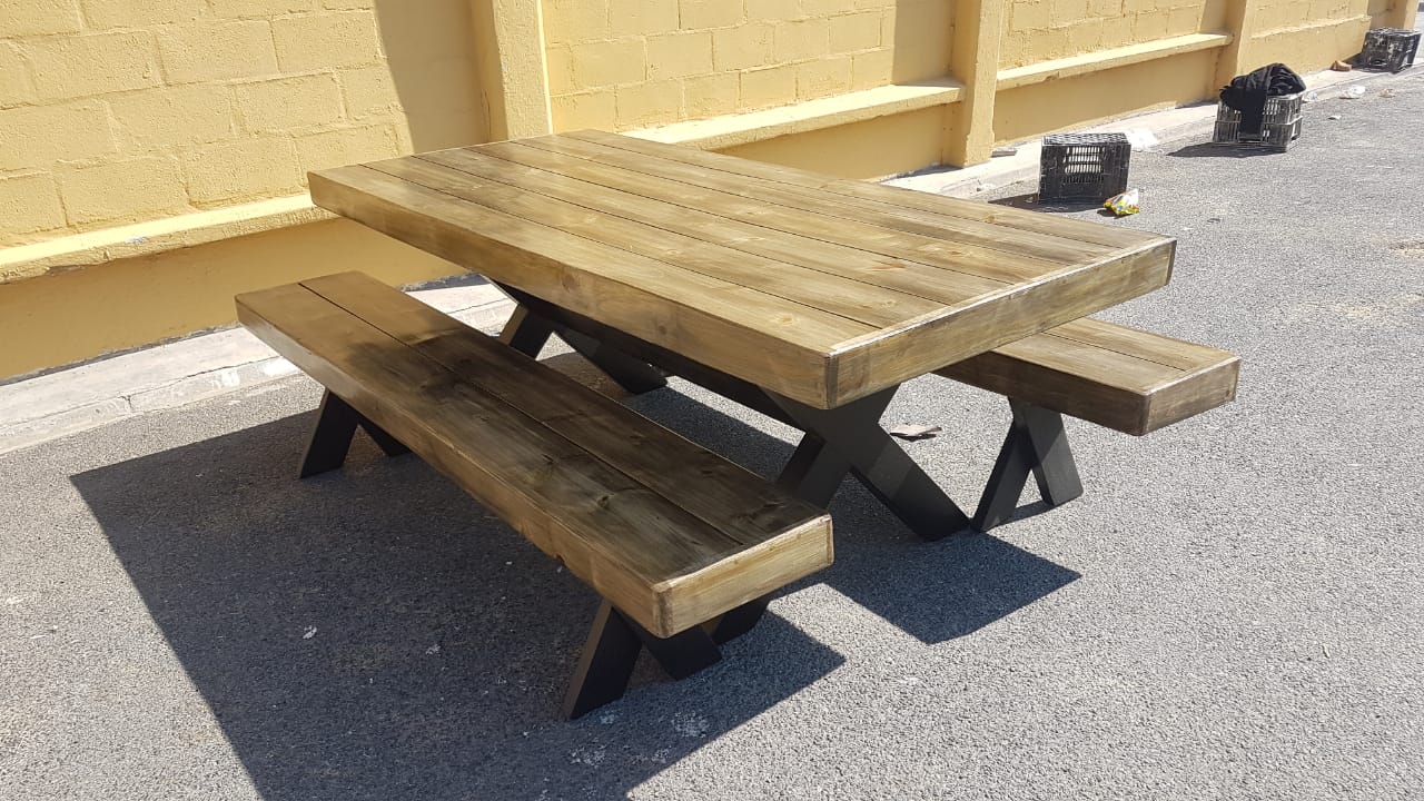 10 seater wooden outdoor table